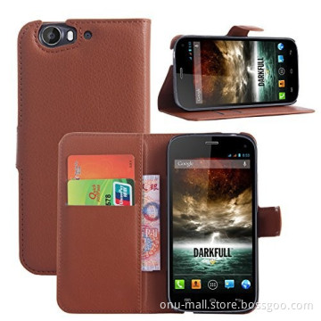 China Factory Magnetic Wallet Style Flip PU Leather Case for Wiko Darkfull Cover with Card Slots